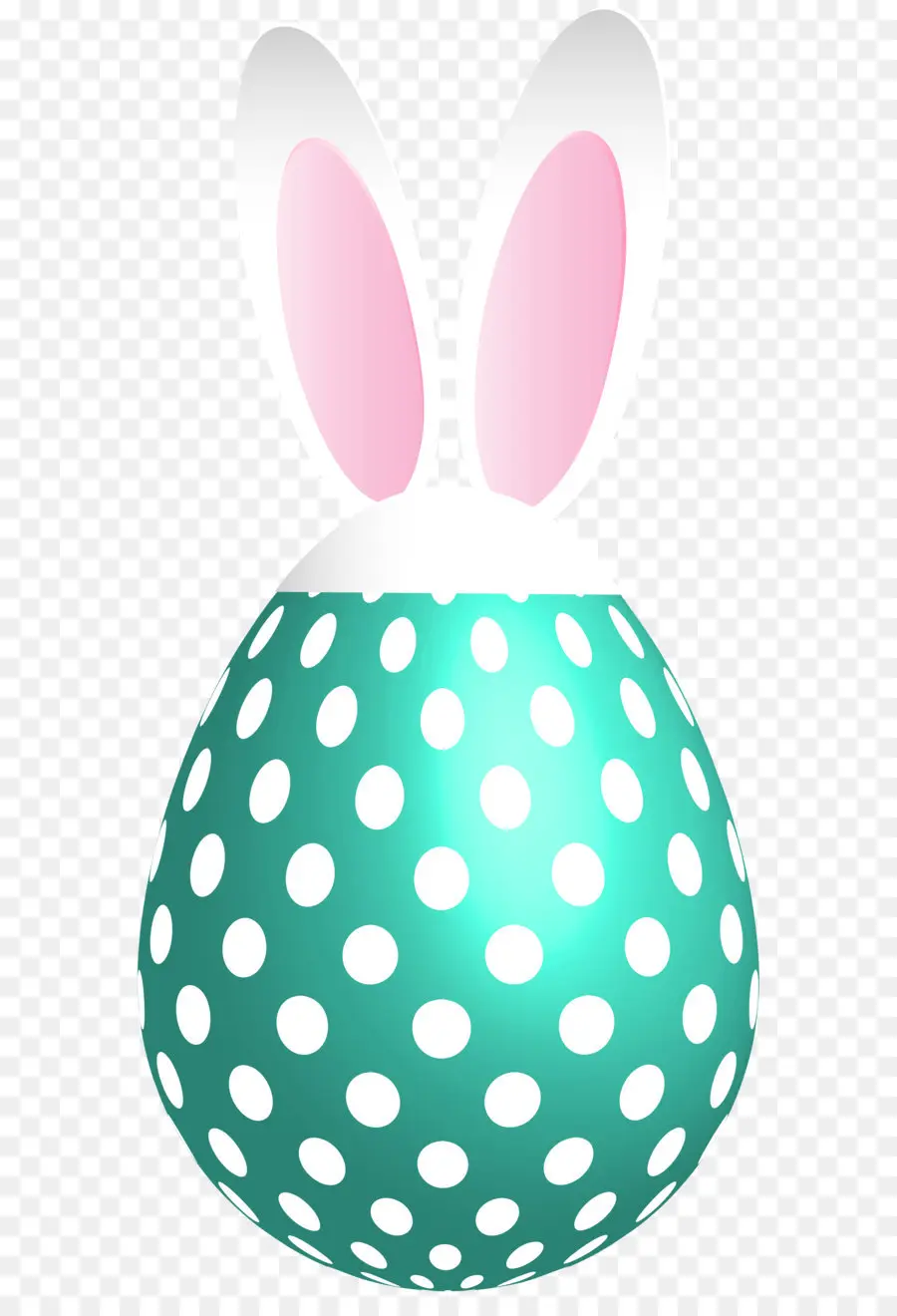 Telur Polka Dot Hijau Dengan Telinga Kelinci，Kelinci PNG