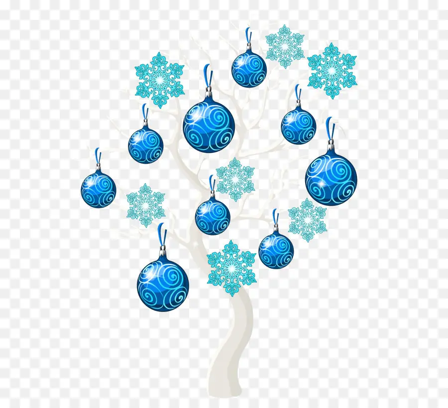 Ornamen Natal，Biru PNG