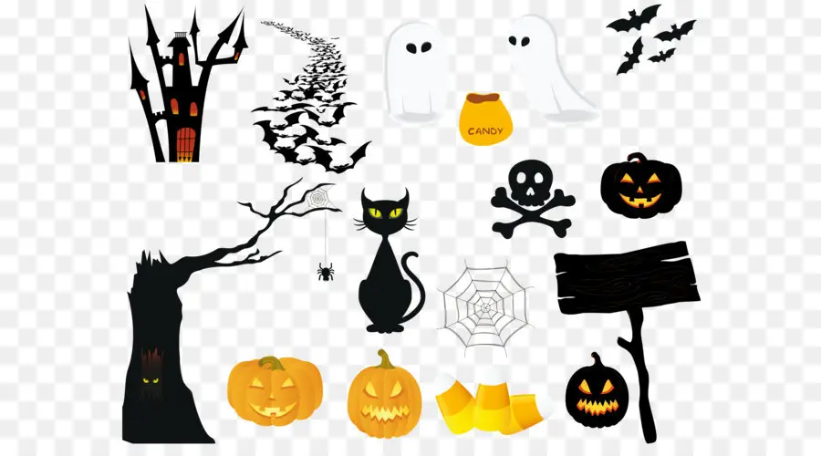 Ikon Halloween，Labu Kuning PNG