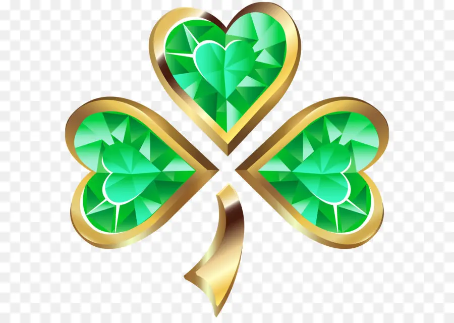 Shamrock Dengan Batu Permata，Batu Permata PNG