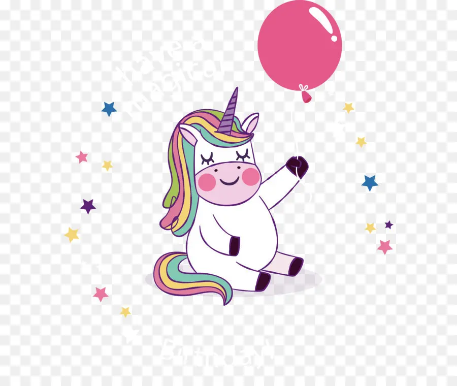 Unicorn Dengan Balon，Balon PNG