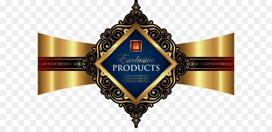 Label Produk Eksklusif，Emas PNG