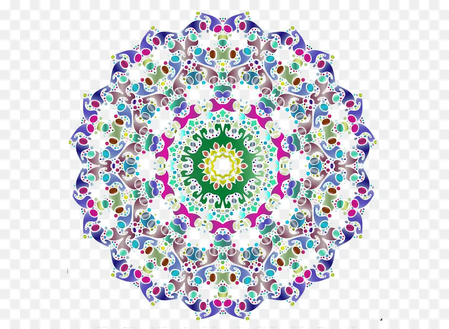 Mandala Berwarna Warni，Desain PNG