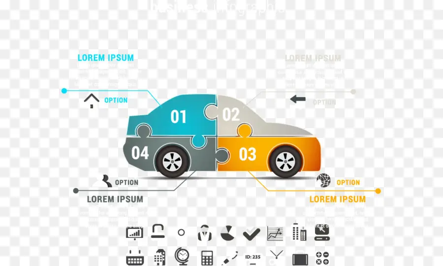 Infografis Mobil，Membingungkan PNG