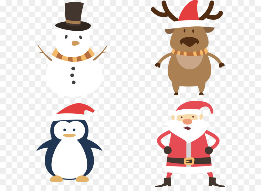 Santa Claus，Penguin PNG