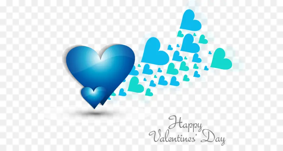 Teks Selamat Hari Valentine，Hati Biru PNG