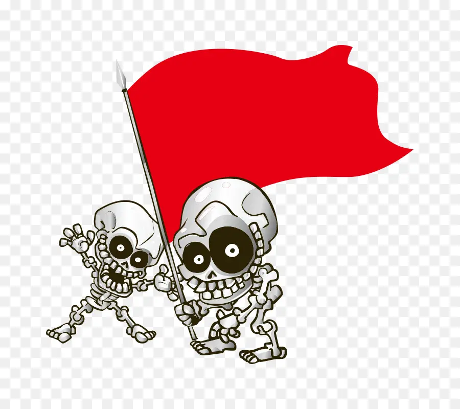 Tengkorak Dengan Bendera Merah，Bendera PNG