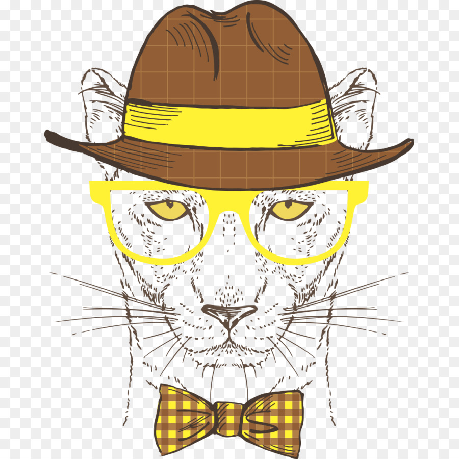 Kucing Dengan Topi，Kacamata PNG