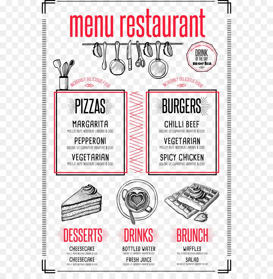 Menu Restoran，Pizza PNG