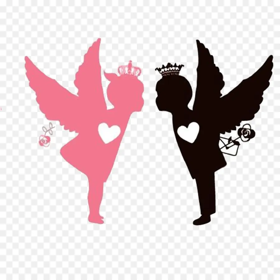 Siluet Cupid，Cinta PNG