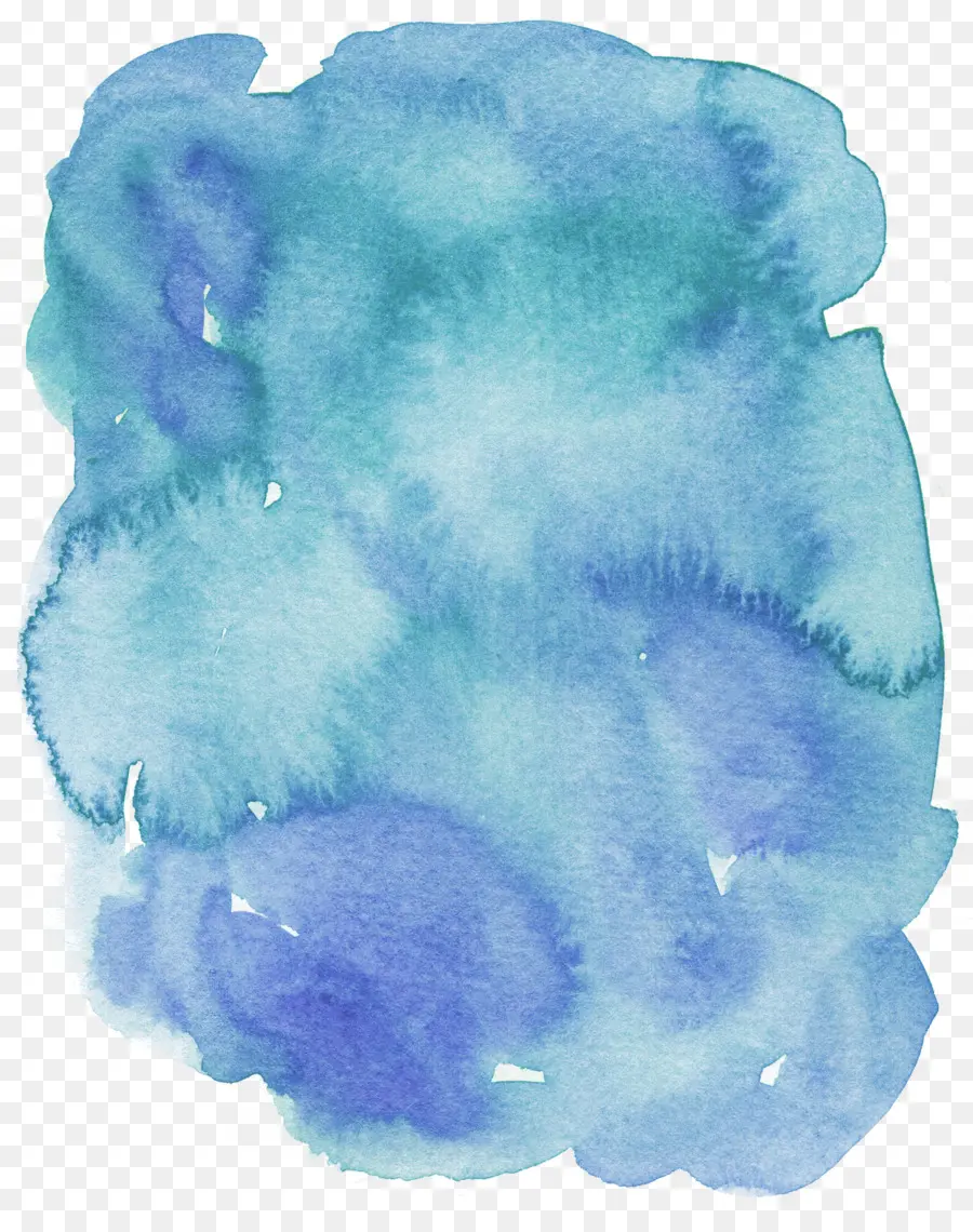Lukisan Cat Air，Biru PNG