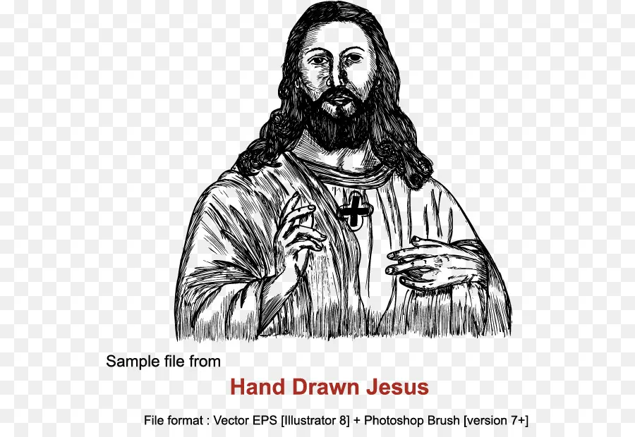 Yesus，Digambar Tangan PNG