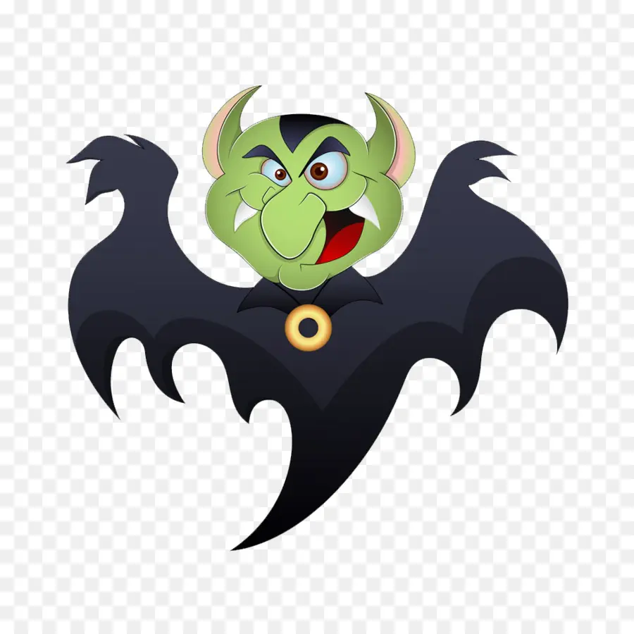 Vampir Kartun Hijau，Hallowen PNG