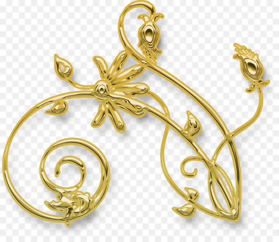 Ornamen Emas，Bunga PNG