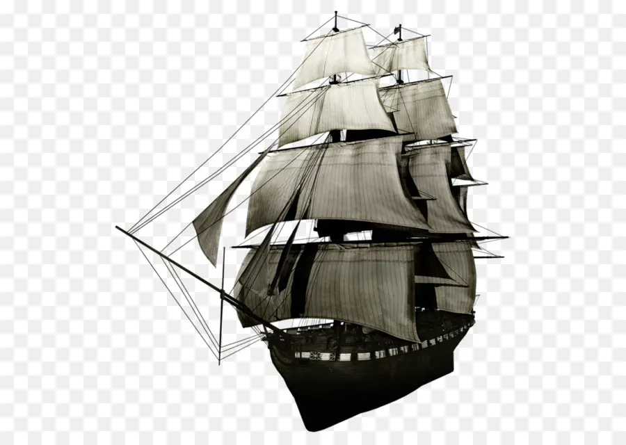 Kapal Layar，Brigantine PNG