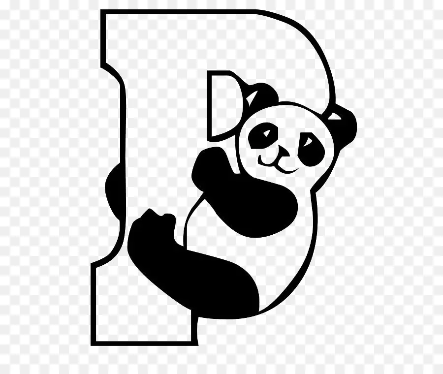 Panda Dengan Huruf P，Hewan PNG