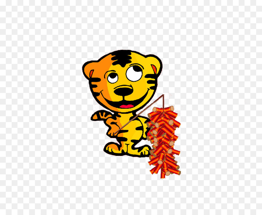 Harimau Dengan Petasan，Kartun PNG