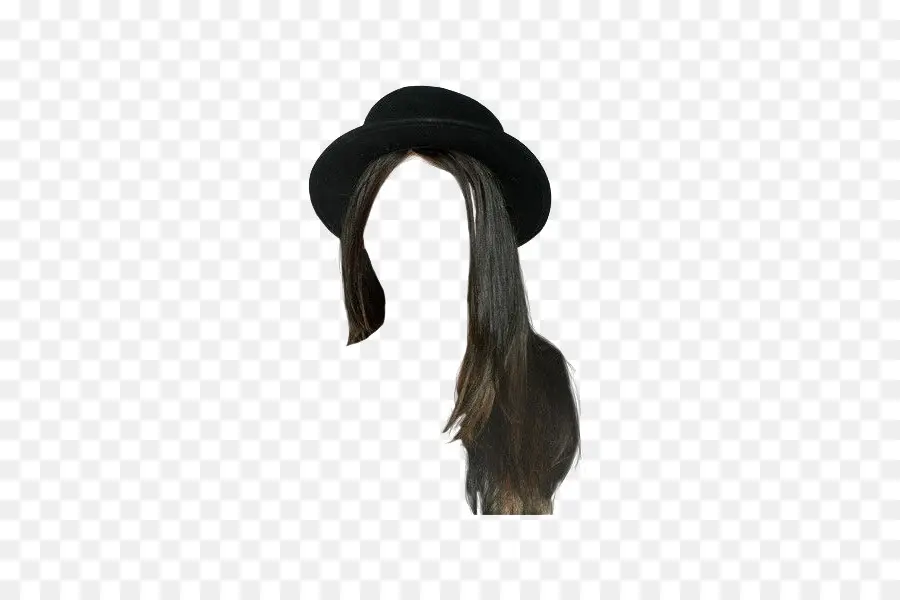 Topi Dengan Rambut，Hitam PNG