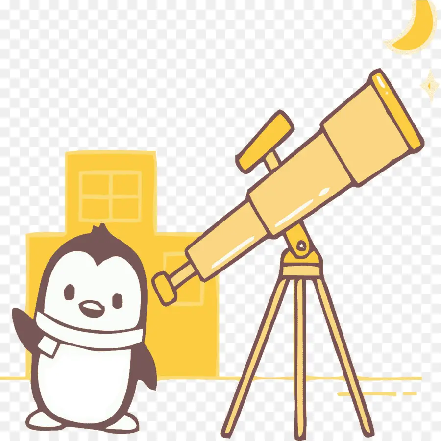 Penguin Dengan Teleskop，Astronomi PNG