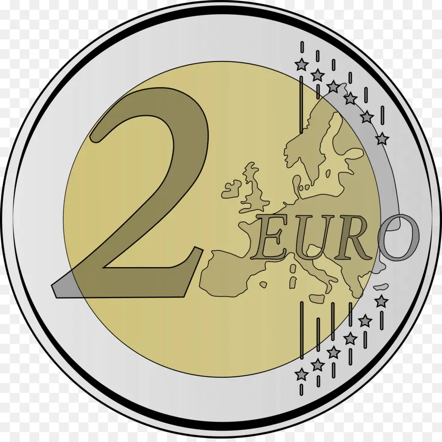 2 Koin Euro，Uang PNG