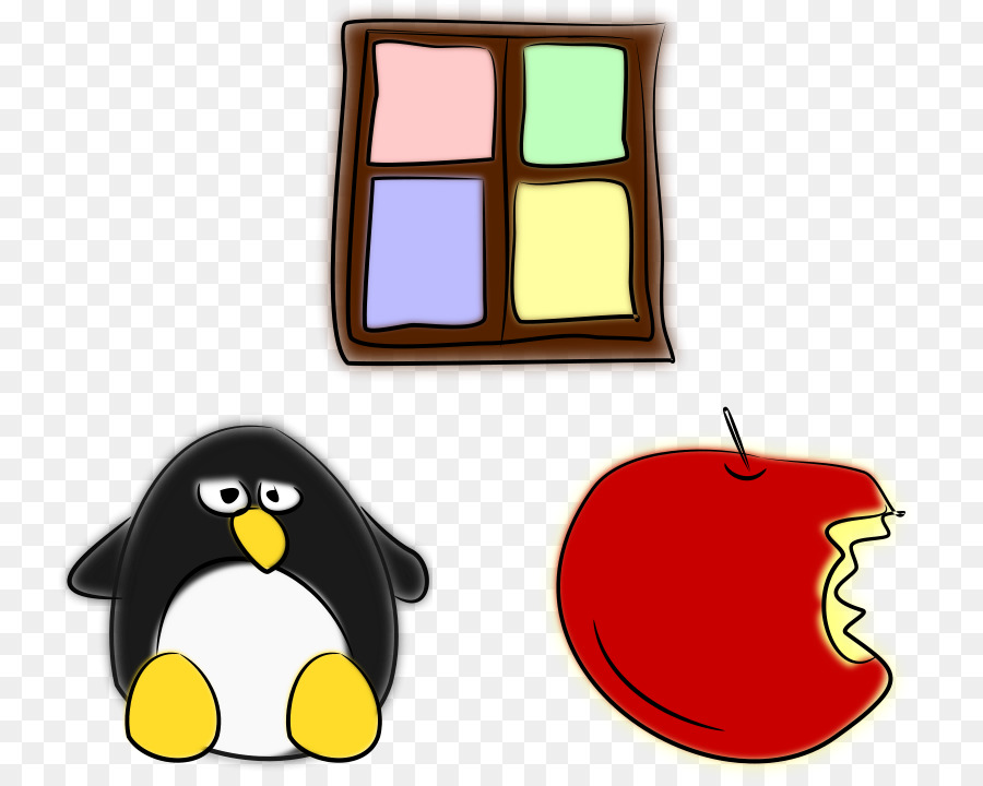 Penguin Dan Apel，Jendela PNG