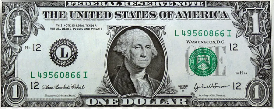 Uang 1 Dolar，George Washington PNG