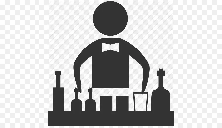 Ikon Bartender，Bayangan Hitam PNG