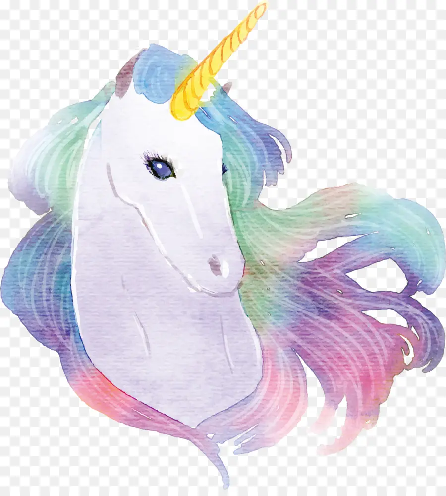 Unicorn，Lukisan Cat Air PNG