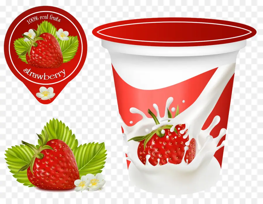 Yoghurt Stroberi，Produk Susu PNG