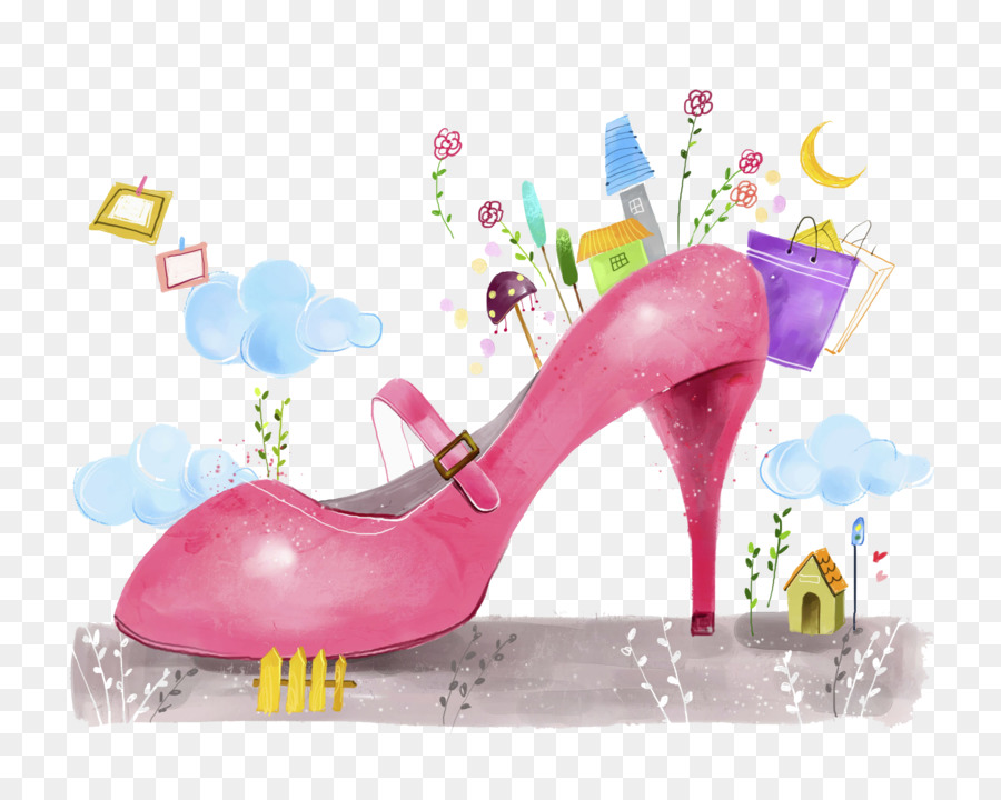 Highheeled Alas Kaki，Pink PNG