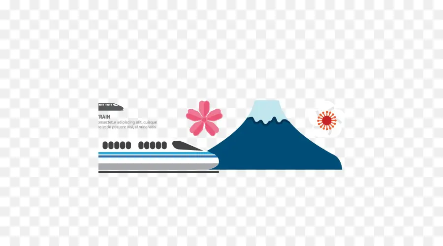 Kereta Api Dan Gunung Fuji，Jepang PNG