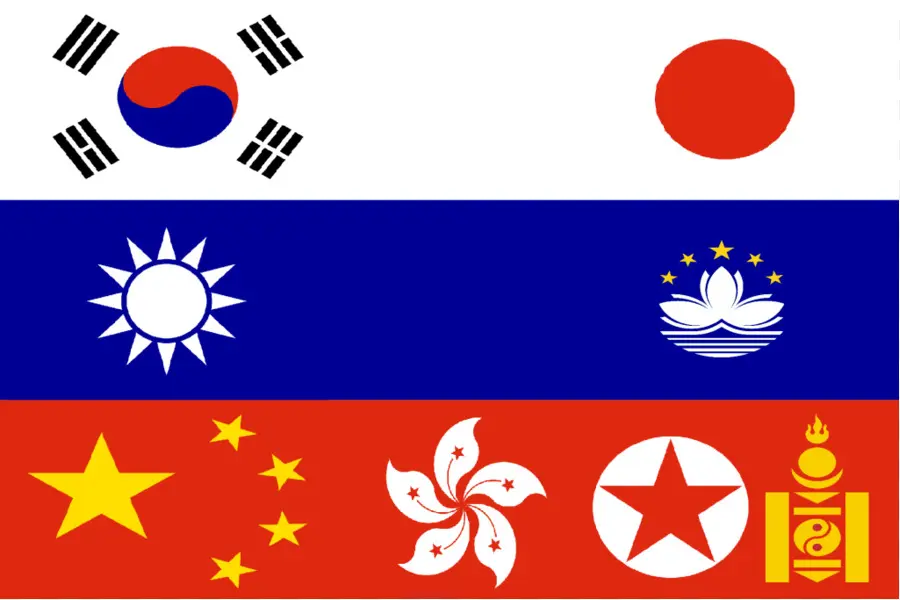Asia Timur，Bendera PNG