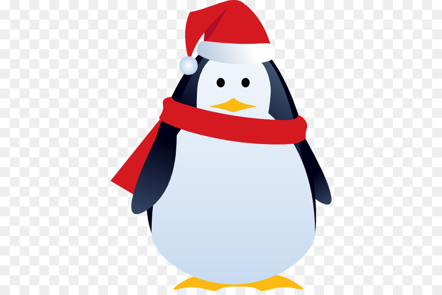 Penguin，Topi Santa PNG