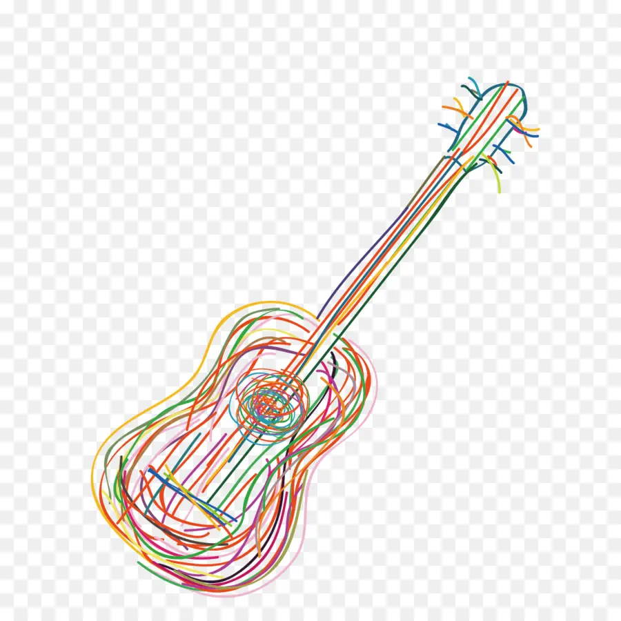 Gitar Berwarna Warni，String PNG