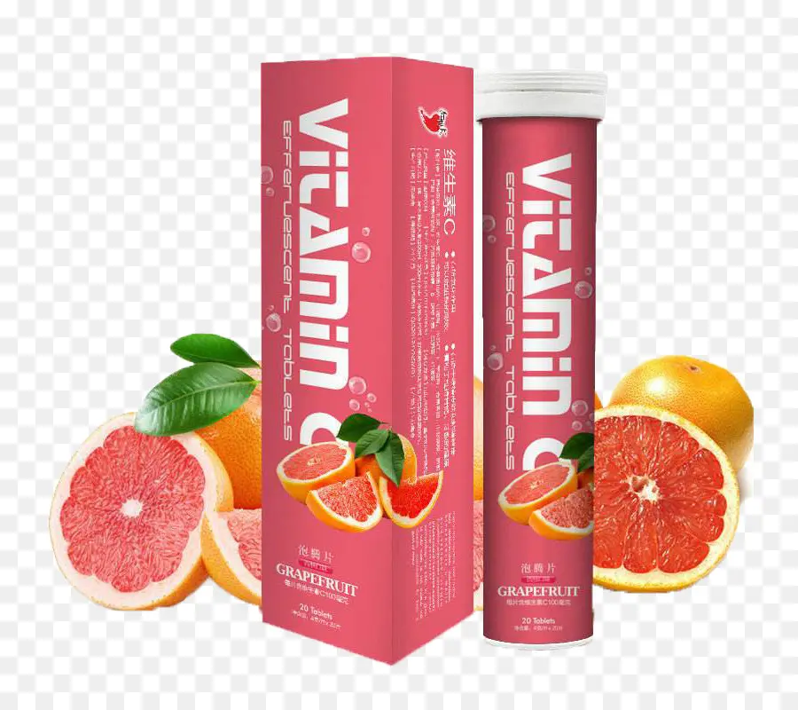 Tablet Vitamin C，Jeruk Bali PNG