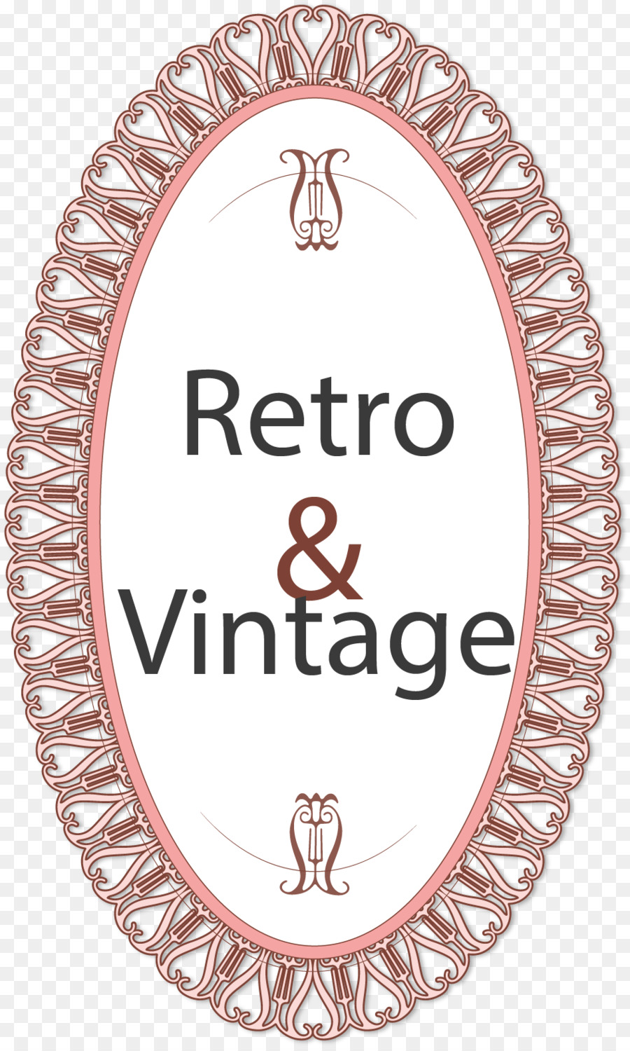 Retro Antik，Bingkai Oval PNG