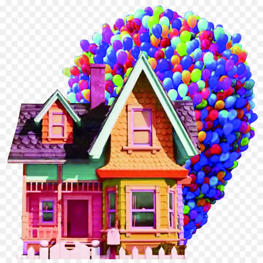 Rumah Berwarna Warni Dengan Balon，Balon PNG