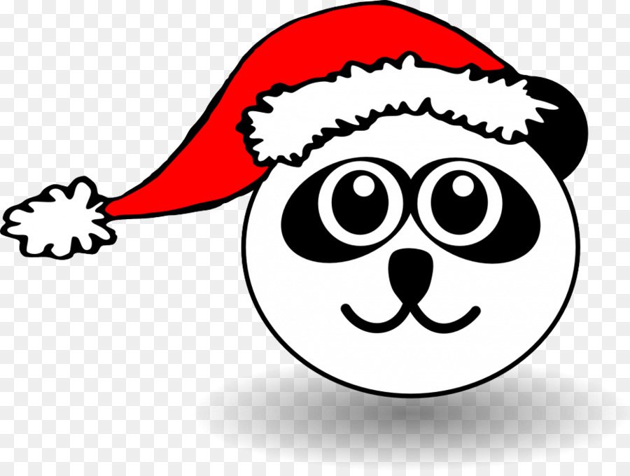 Panda，Topi Santa PNG