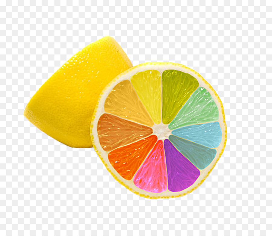 Lemon Berwarna Warni，Buah PNG