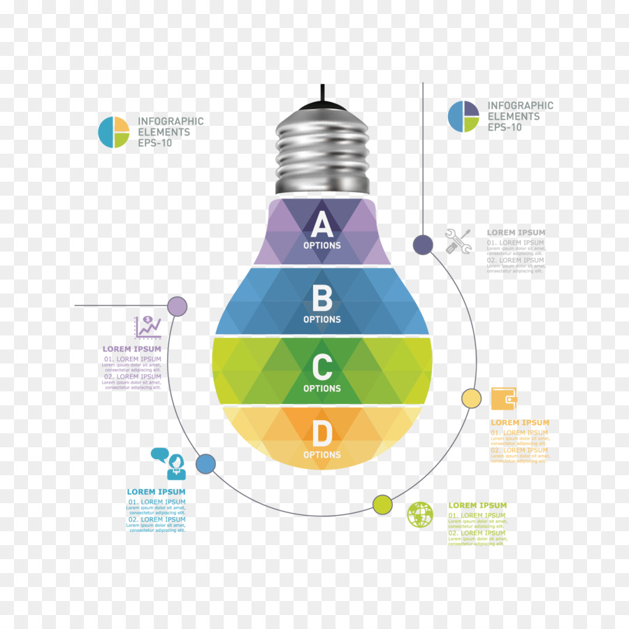 Bola Lampu Infografis，Pilihan PNG