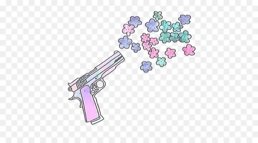 Pistol Pastel，Bunga PNG