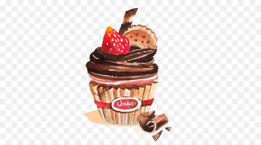 Cupcake，Kue Cokelat PNG