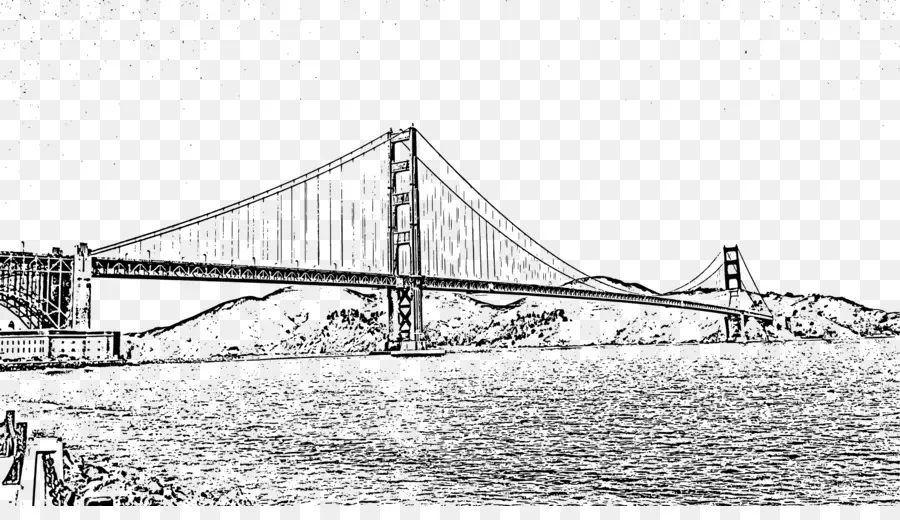 Jembatan Golden Gate，Hitam Dan Putih PNG