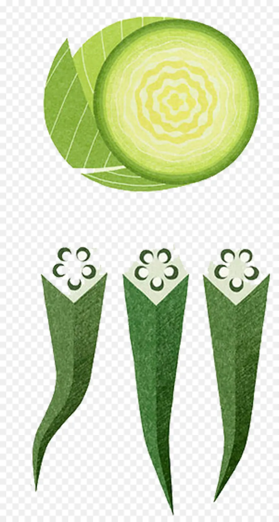 Okra，Irisan PNG