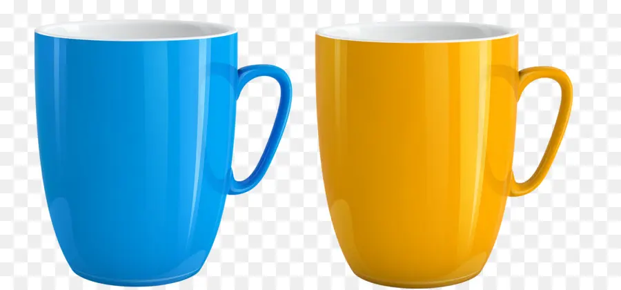 Mug Berwarna Warni，Mug Biru PNG