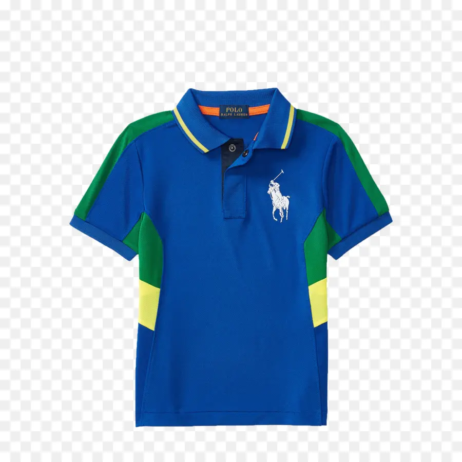 Kaos Polo Biru，Garis Hijau PNG