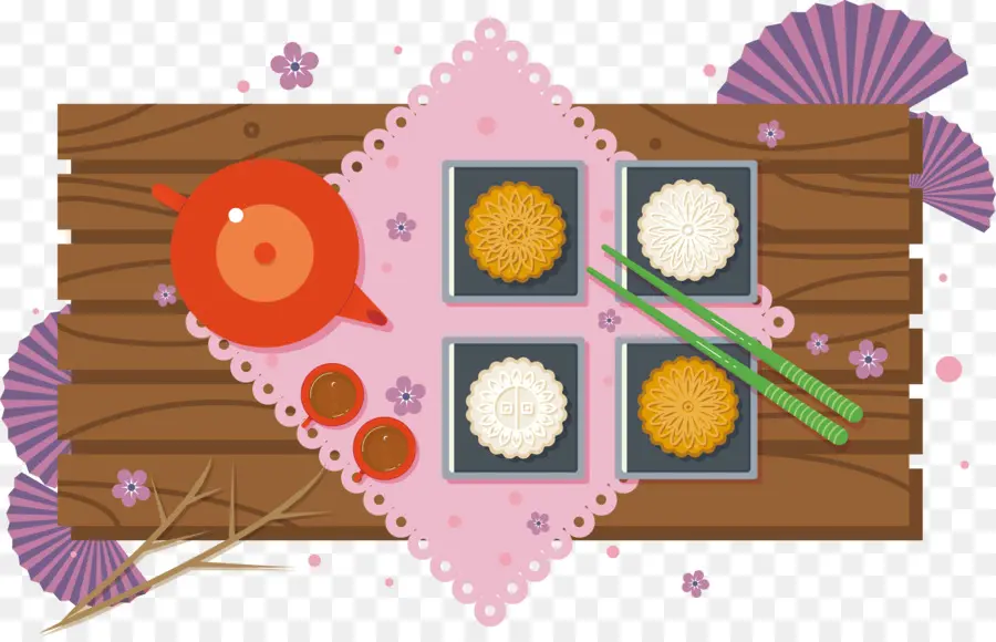 Set Teh Dengan Kue Bulan，Teko PNG