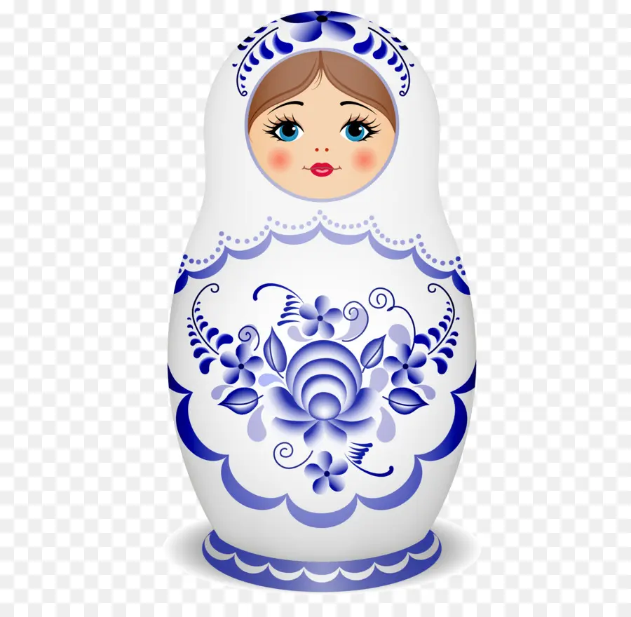 Boneka Matryoshka Putih Dan Biru，Rusia PNG