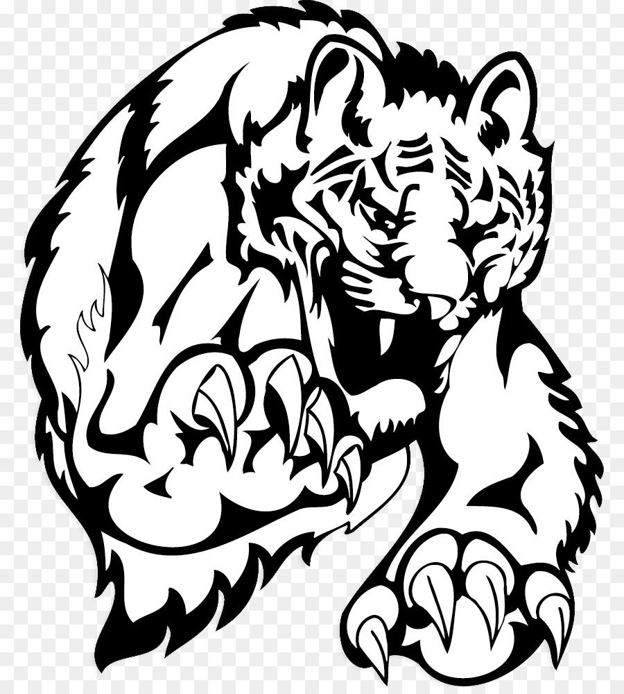 Gambar Harimau Kartun Hitam Putih