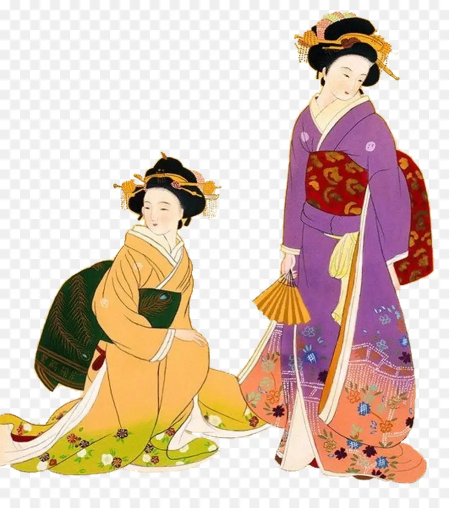 Wanita Tradisional Jepang，Kimono PNG